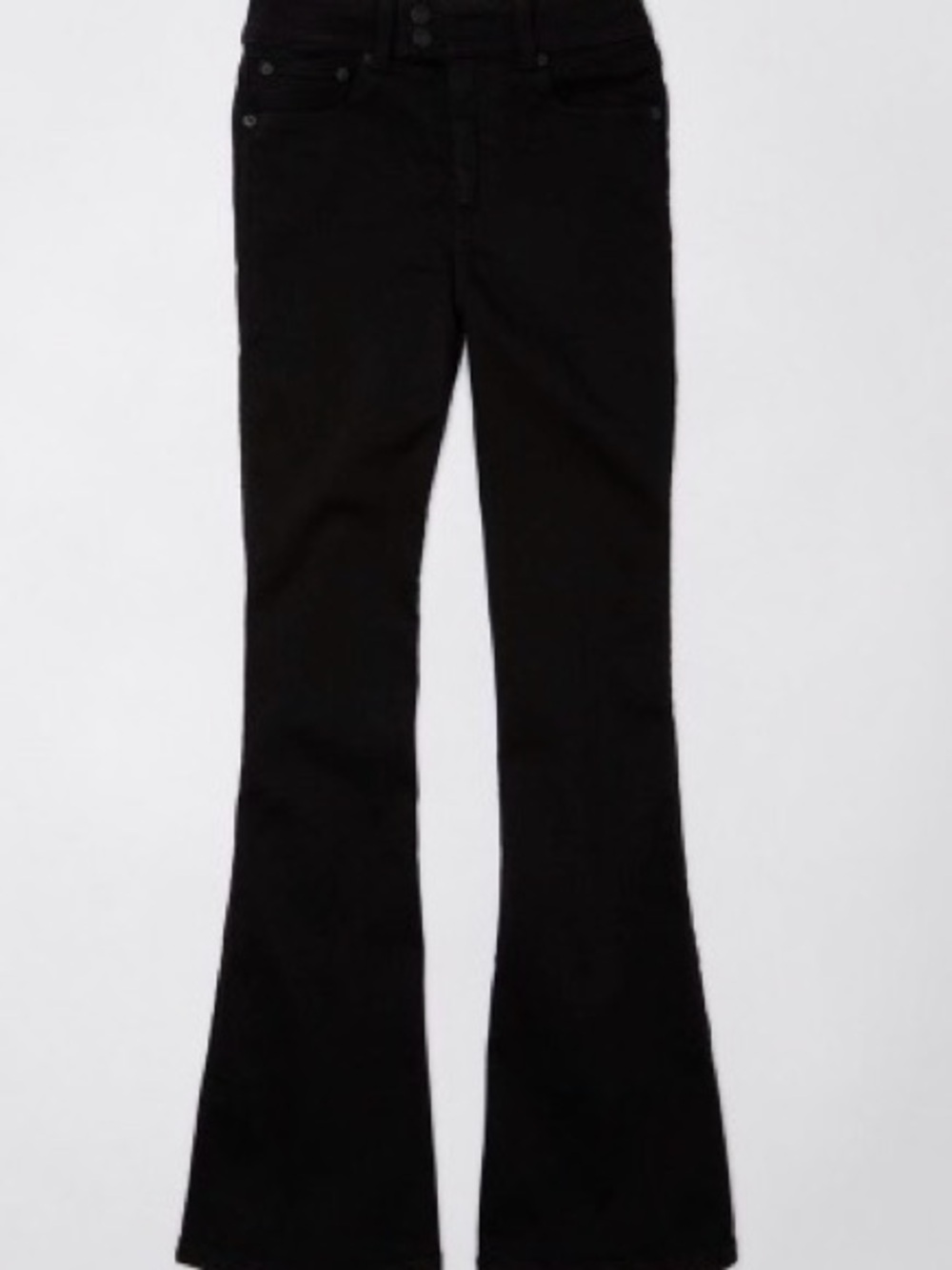 American Eagle Super High Waisted Flare Jeans Black Magic 18 Long